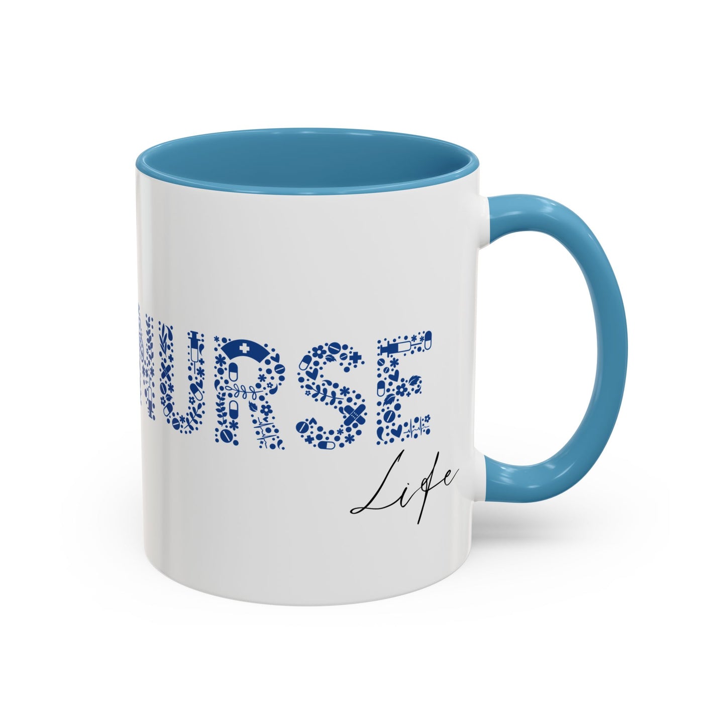 Nurse Life Blue Mug, Floral RN Coffee Cup, Cute Nurse Gift Idea, Medical Worker Mug, Nursing Student Mug, Nurse Appreciation Mug