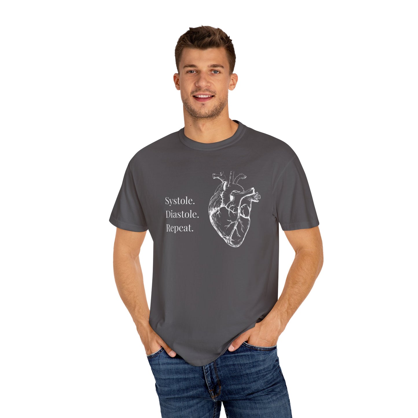 Heart Rhythm Unisex T-Shirt, Systole Diastole Repeat Tee, Heartbeat Art Shirt, Medical Student Gift, Casual Graphic Tee