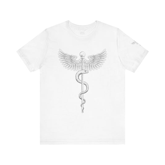 Caduceus Symbol Shirt, Minimalist Medical Tee for Doctors and Nurses, Healthcare Uniform Top, Med Student Gift Idea, RN Apparel