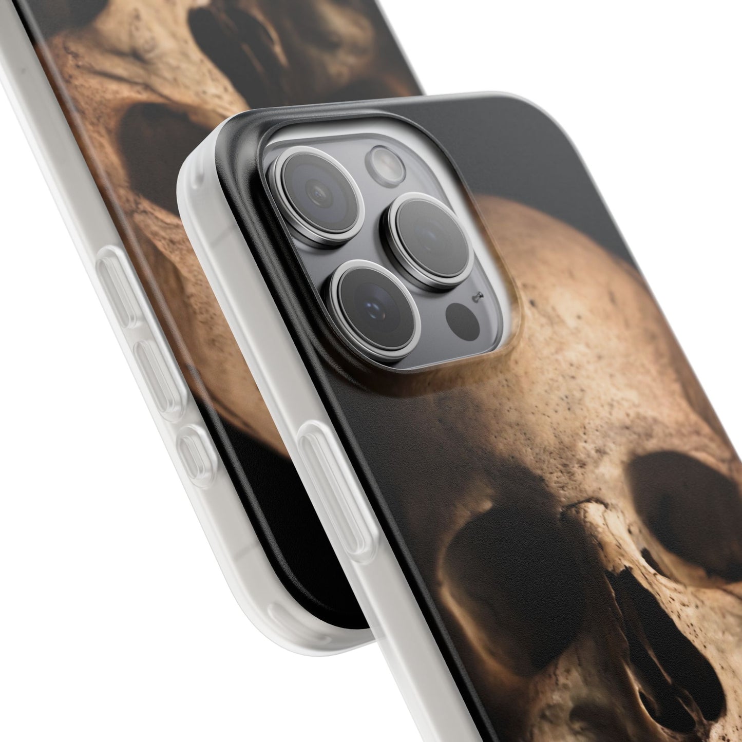 Silicone Phone Case - Realistic Human Skull Design