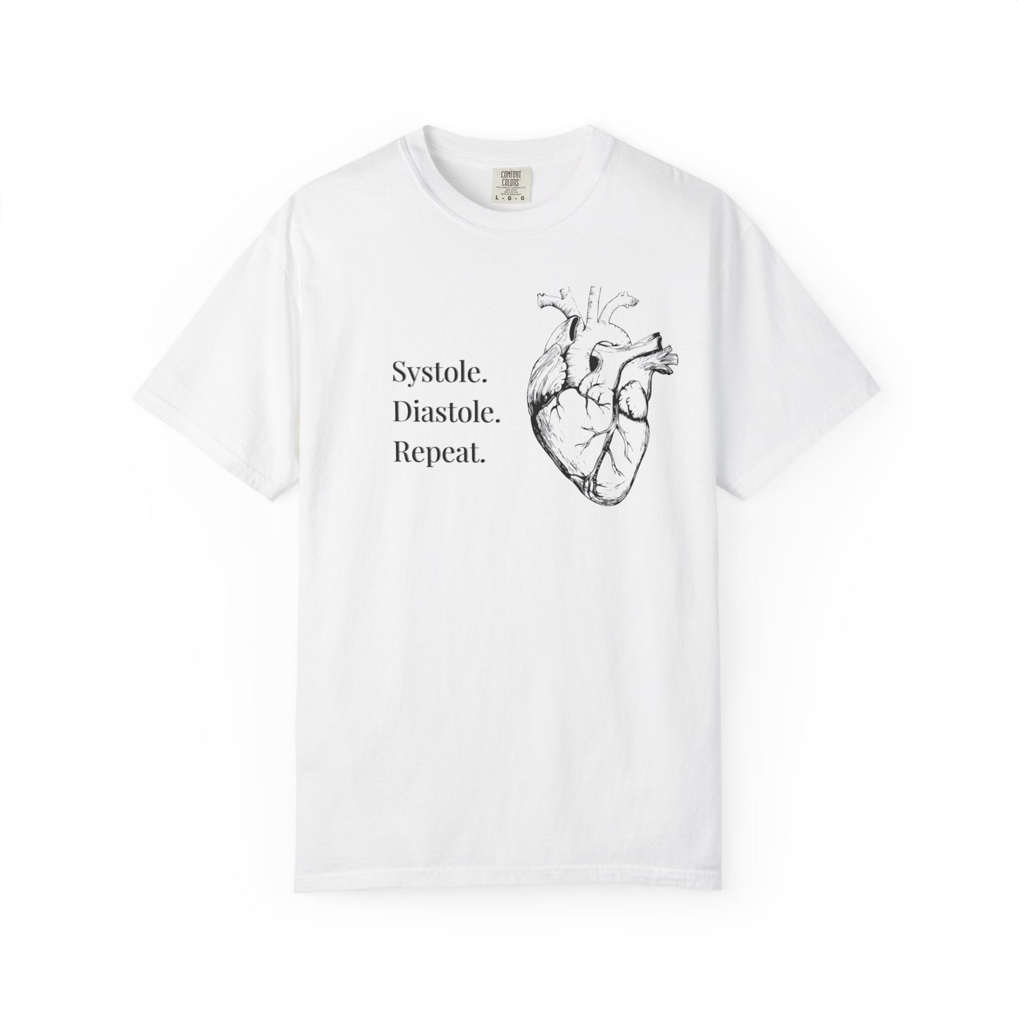 Heart Rhythm Unisex T-Shirt, Systole Diastole Repeat Tee, Heartbeat Art Shirt, Medical Student Gift, Casual Graphic Tee