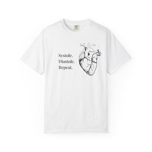 Heart Rhythm Unisex T-Shirt, Systole Diastole Repeat Tee, Heartbeat Art Shirt, Medical Student Gift, Casual Graphic Tee
