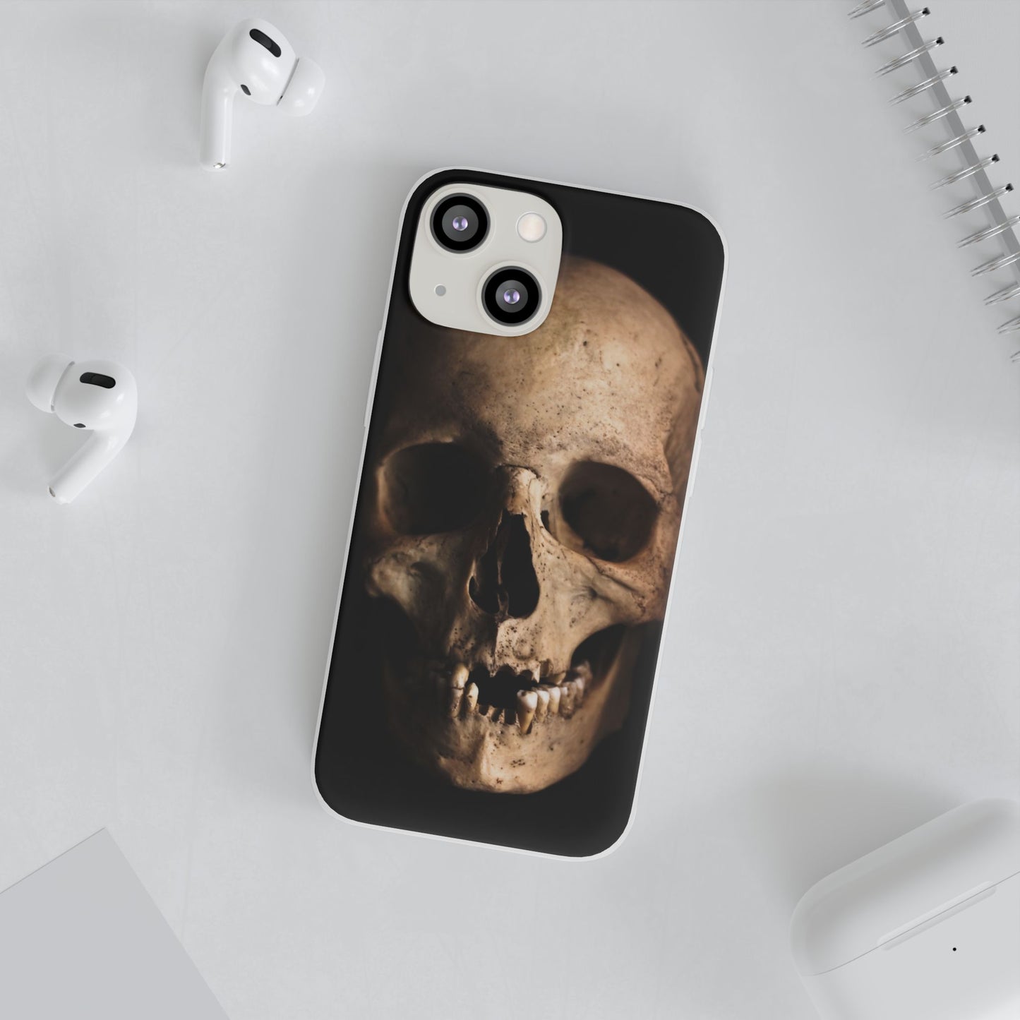 Silicone Phone Case - Realistic Human Skull Design
