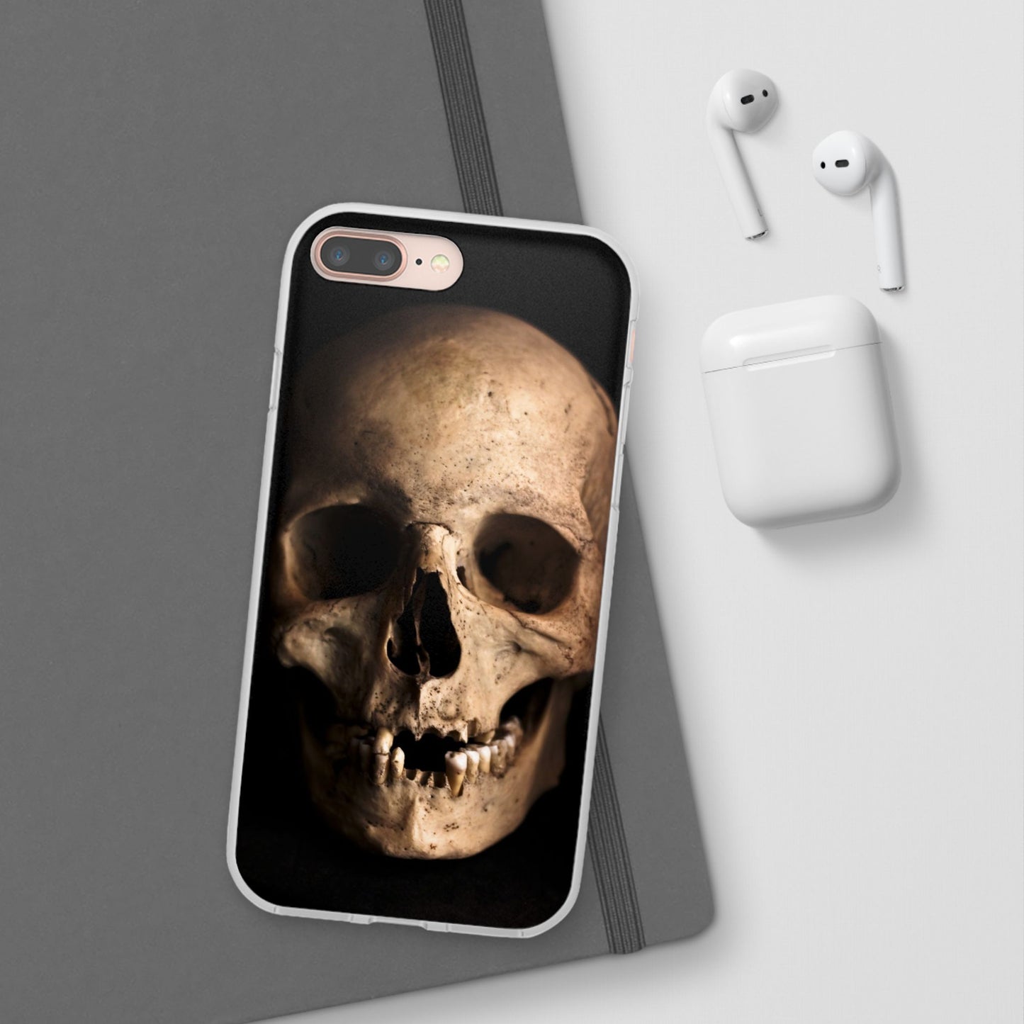 Silicone Phone Case - Realistic Human Skull Design