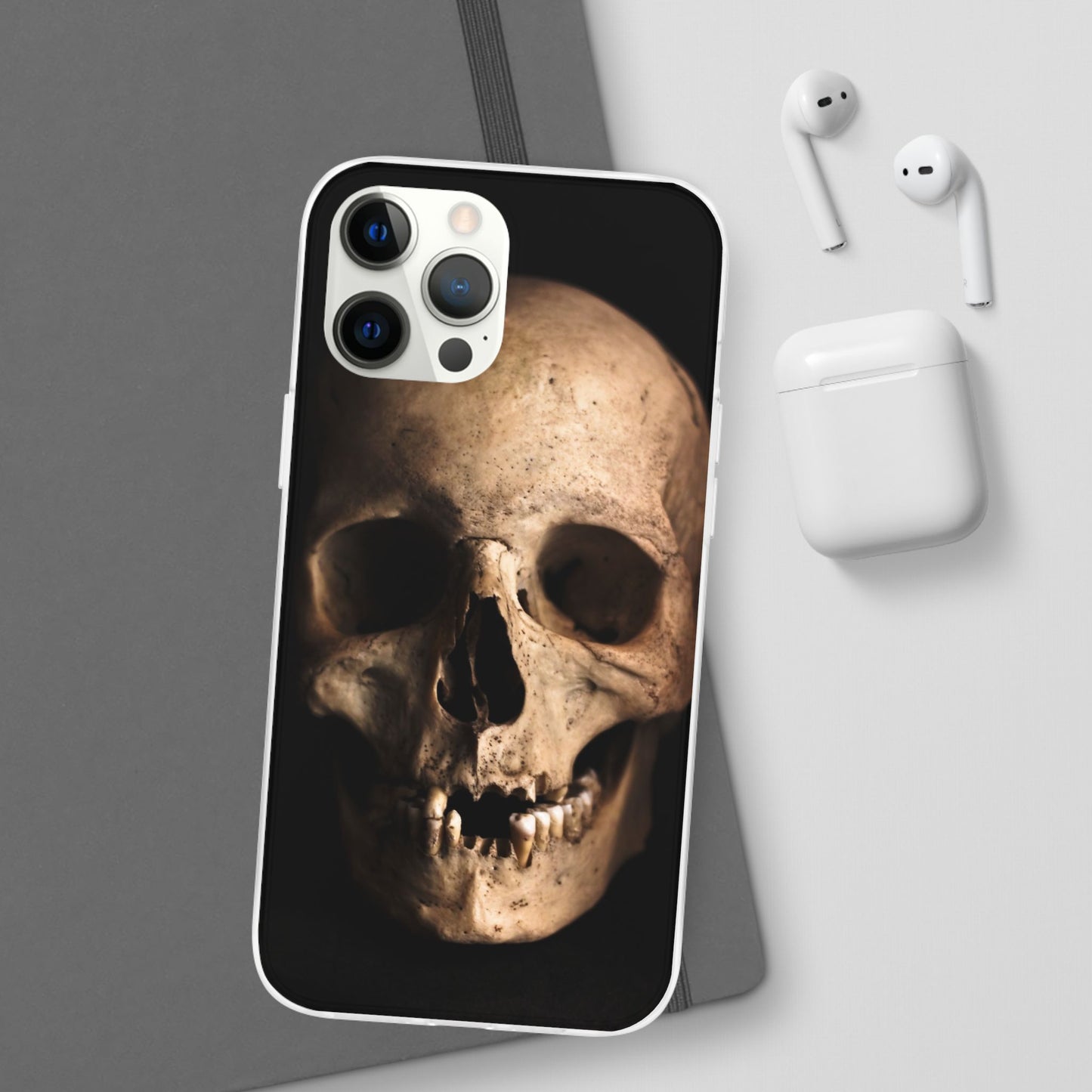 Silicone Phone Case - Realistic Human Skull Design