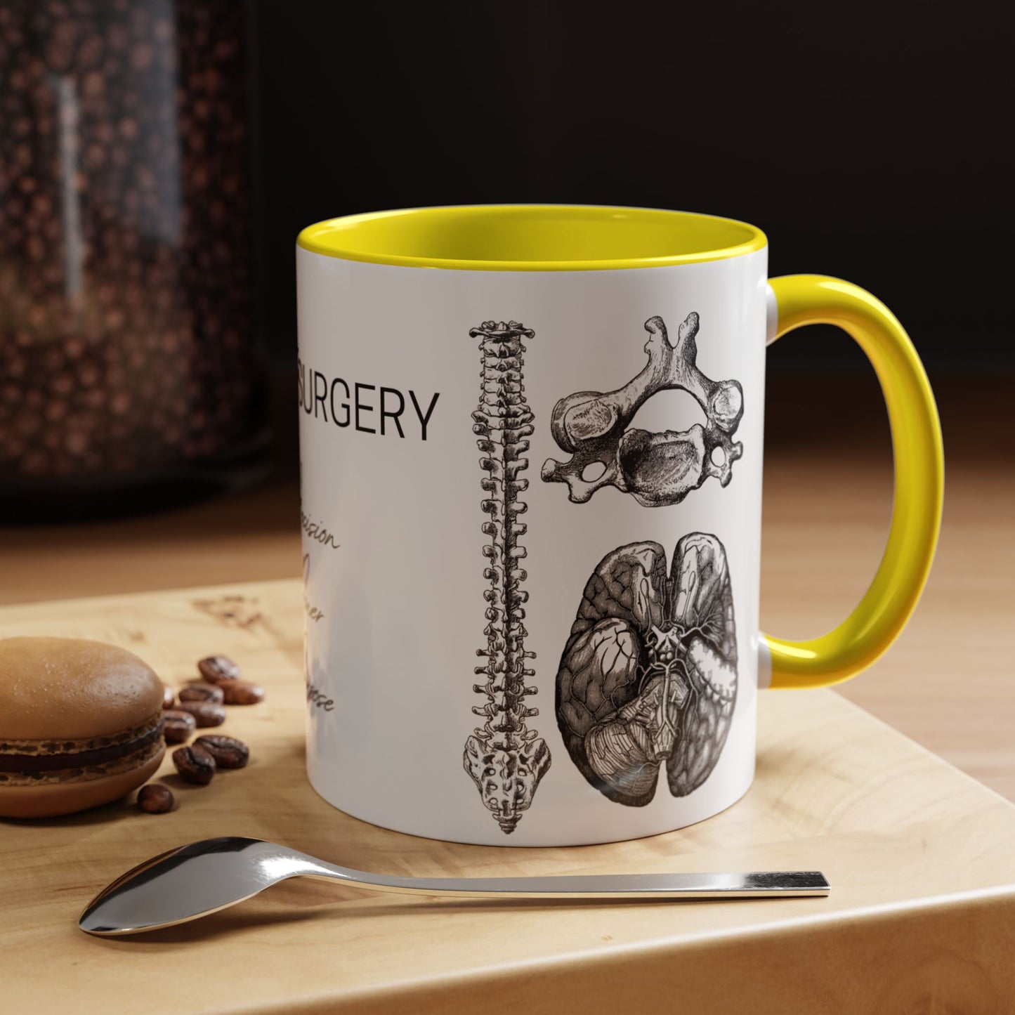 Neuro-Spine Mug, Anatomical Spine Illustration Cup, Neurosurgeon Gift Idea, Spine Surgery Mug, Doctor Appreciation, Medical Worker Gift