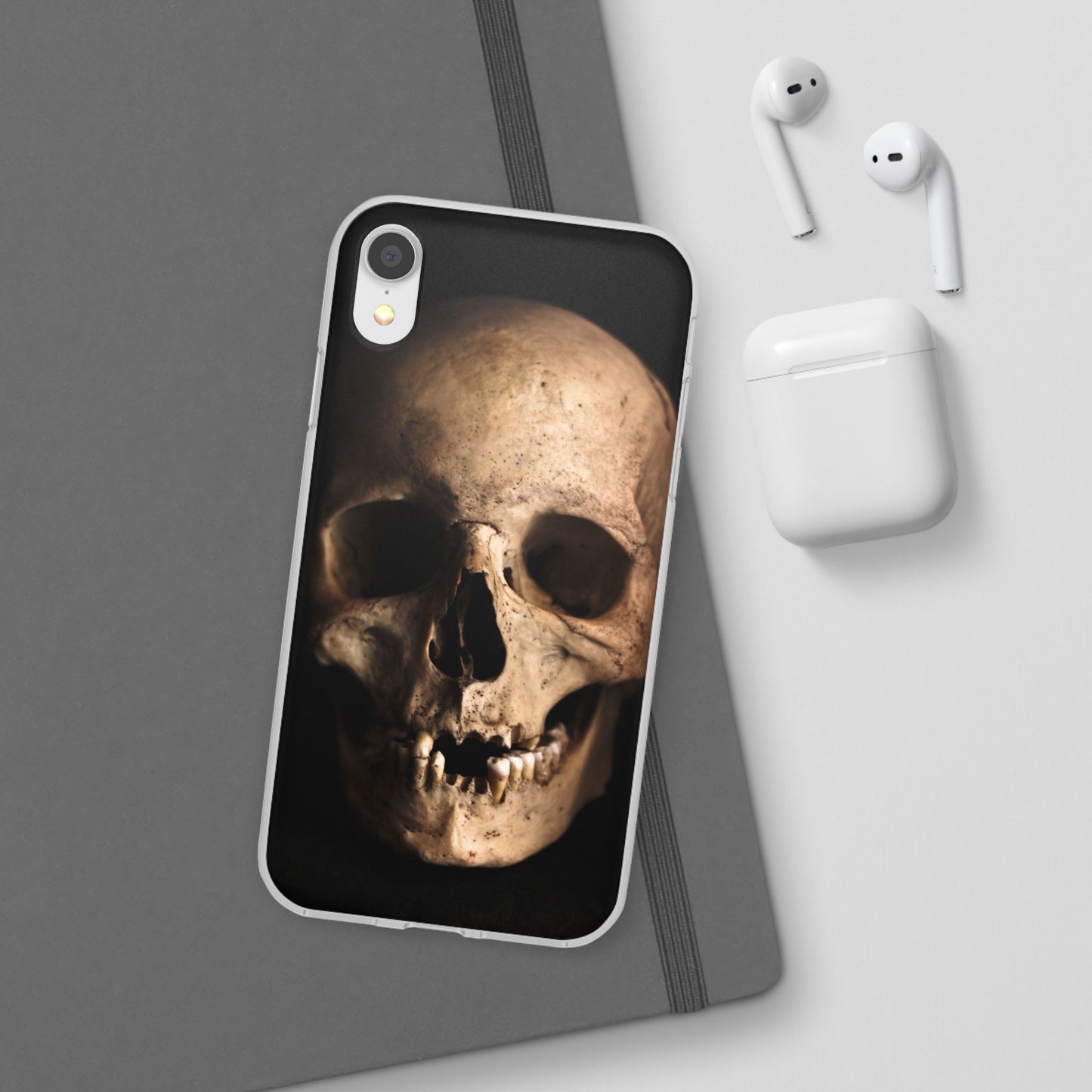 Silicone Phone Case - Realistic Human Skull Design