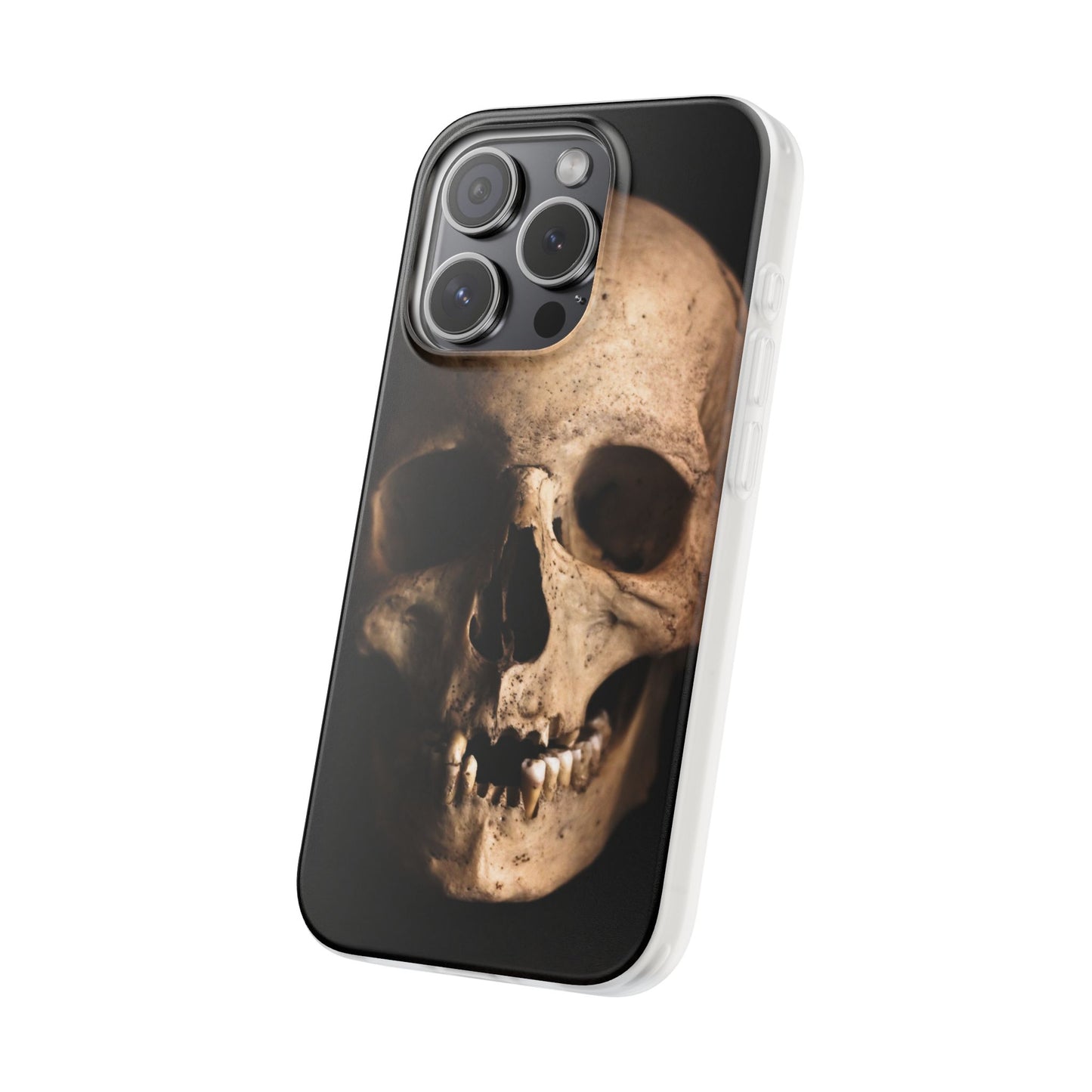 Silicone Phone Case - Realistic Human Skull Design