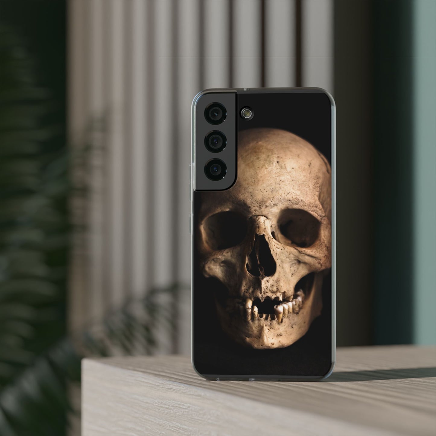 Silicone Phone Case - Realistic Human Skull Design