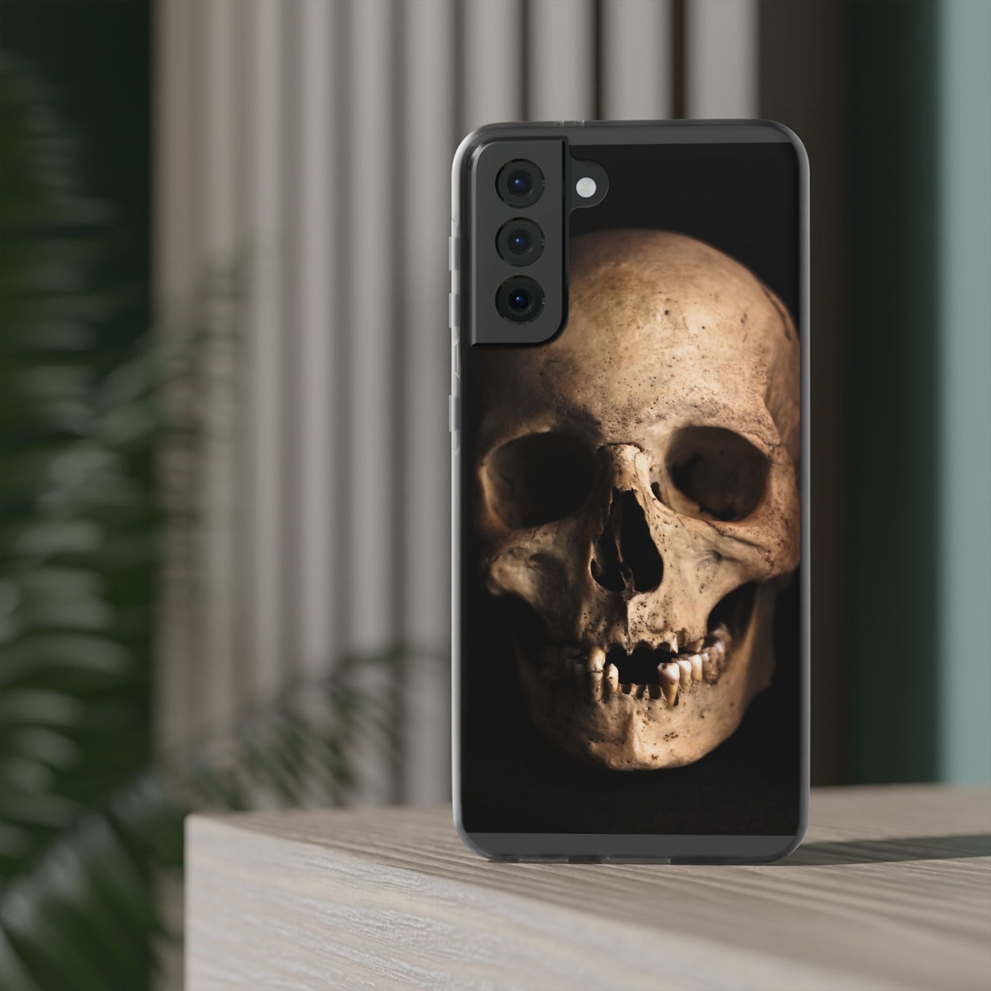 Silicone Phone Case - Realistic Human Skull Design