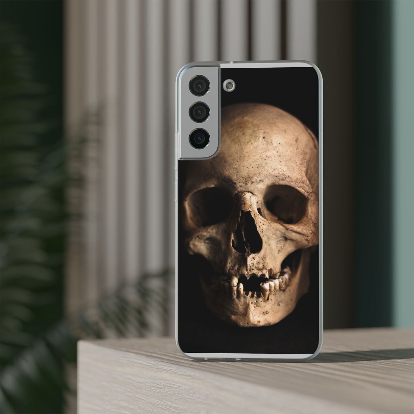 Silicone Phone Case - Realistic Human Skull Design