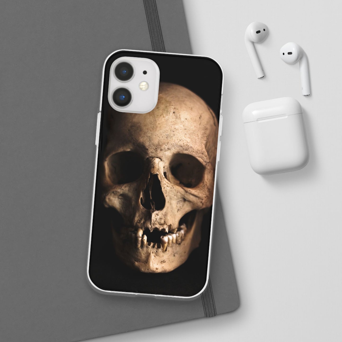 Silicone Phone Case - Realistic Human Skull Design