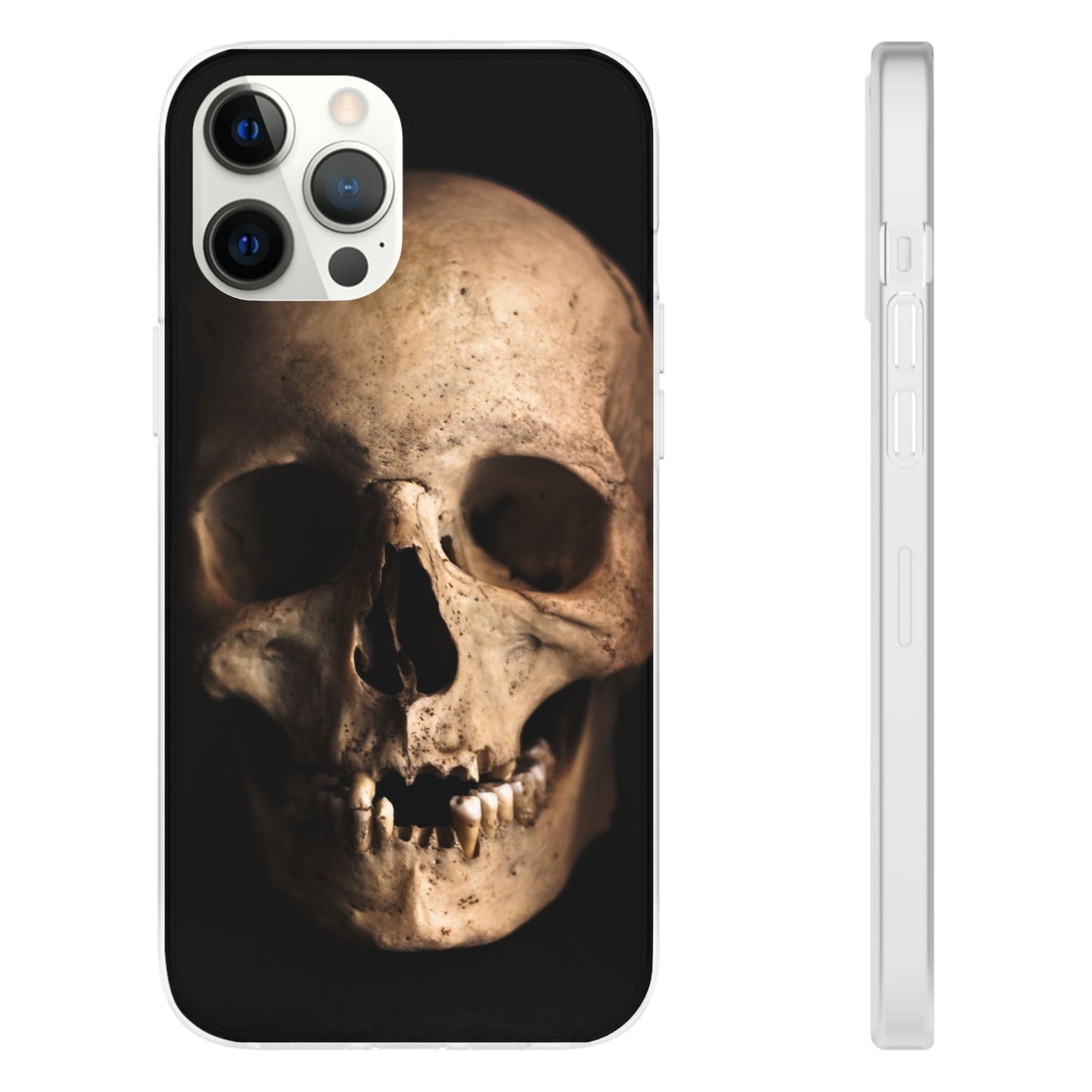 Silicone Phone Case - Realistic Human Skull Design