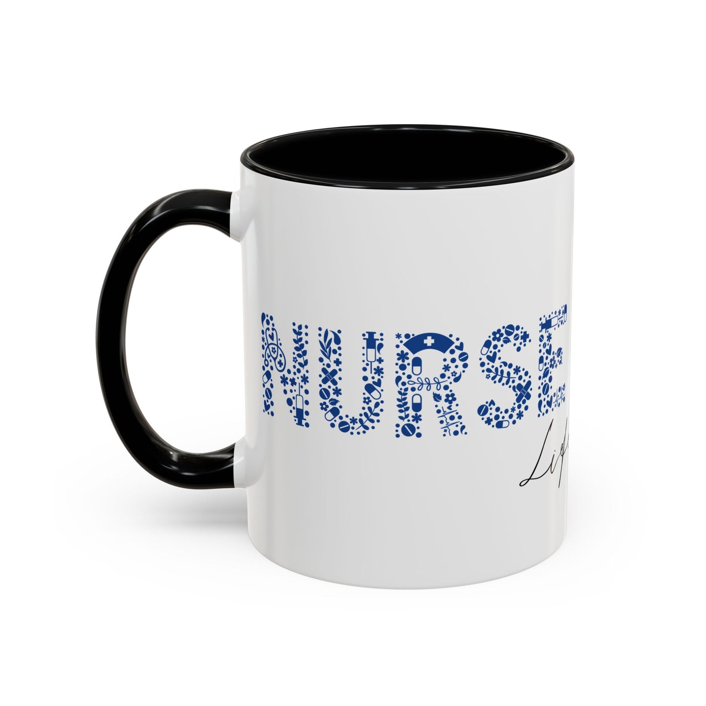 Nurse Life Blue Mug, Floral RN Coffee Cup, Cute Nurse Gift Idea, Medical Worker Mug, Nursing Student Mug, Nurse Appreciation Mug