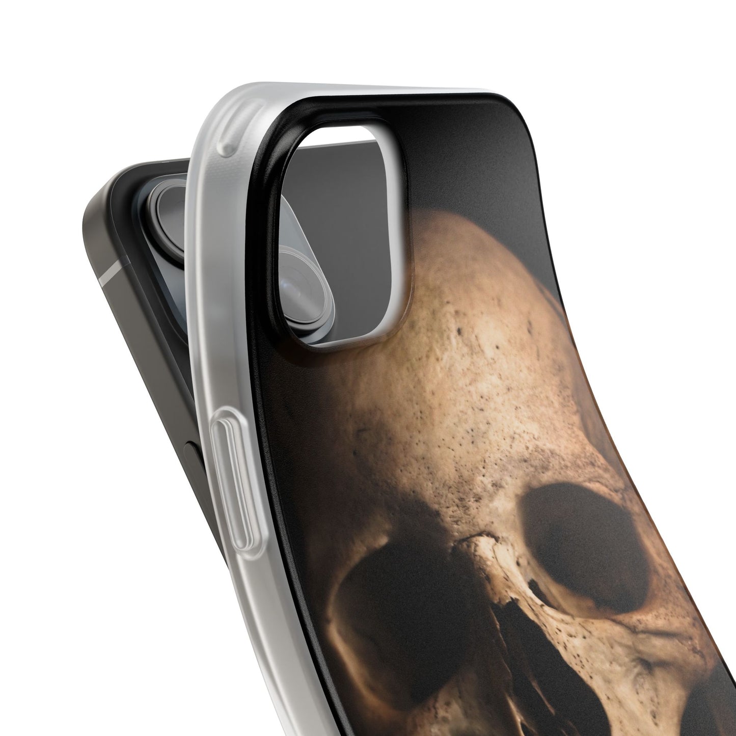 Silicone Phone Case - Realistic Human Skull Design