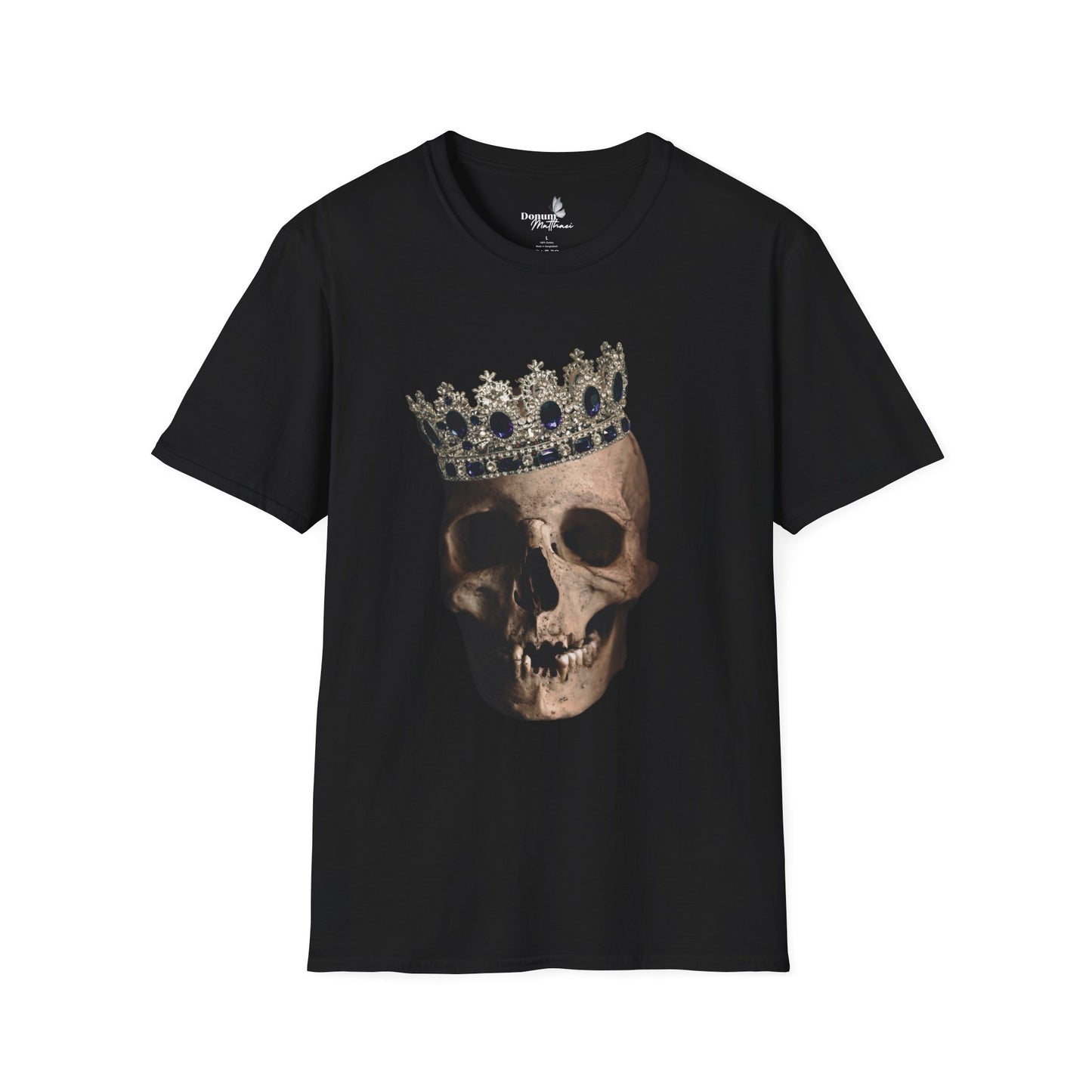 Realistic Human Skull Tshirt, Crown Sapphire Tshirt, Gothic Black, Anatomy Sapphire, Halloween Shirt, Alternative Apparel, Dark Fashion Top