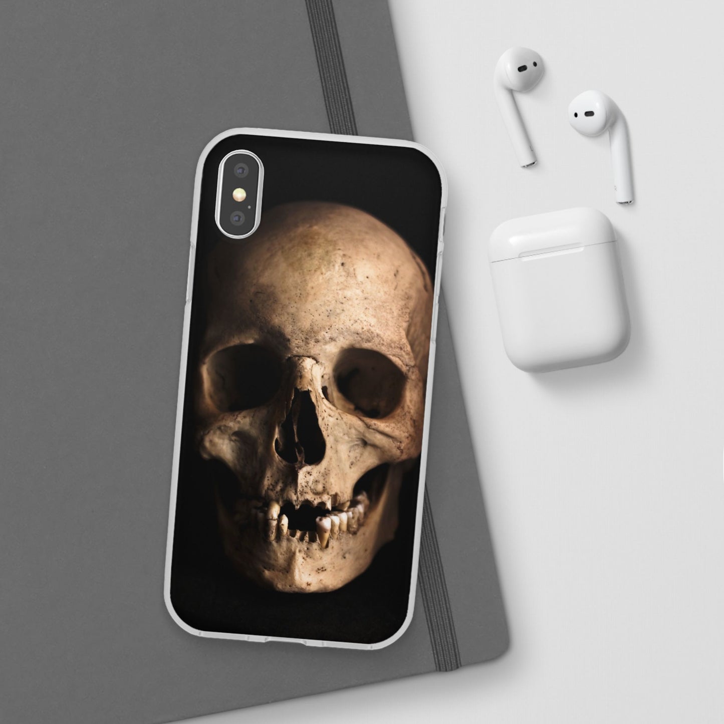 Silicone Phone Case - Realistic Human Skull Design