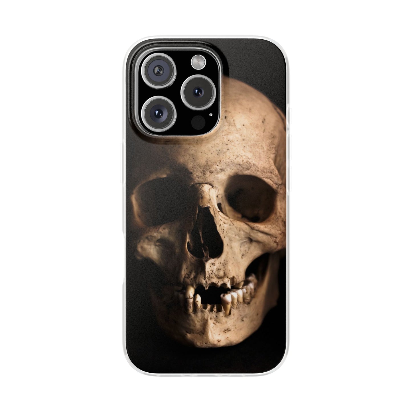 Silicone Phone Case - Realistic Human Skull Design