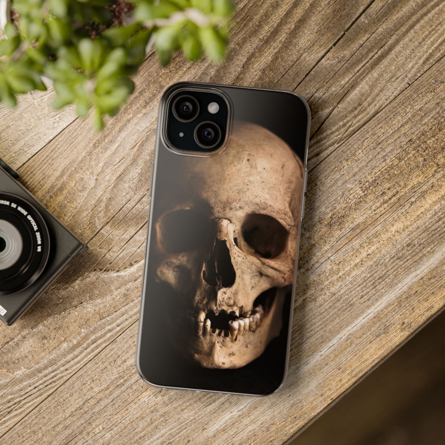 Silicone Phone Case - Realistic Human Skull Design