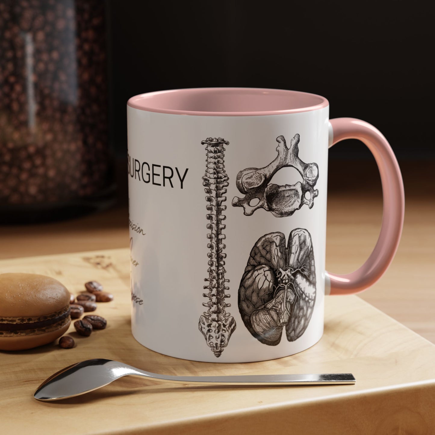Neuro-Spine Mug, Anatomical Spine Illustration Cup, Neurosurgeon Gift Idea, Spine Surgery Mug, Doctor Appreciation, Medical Worker Gift
