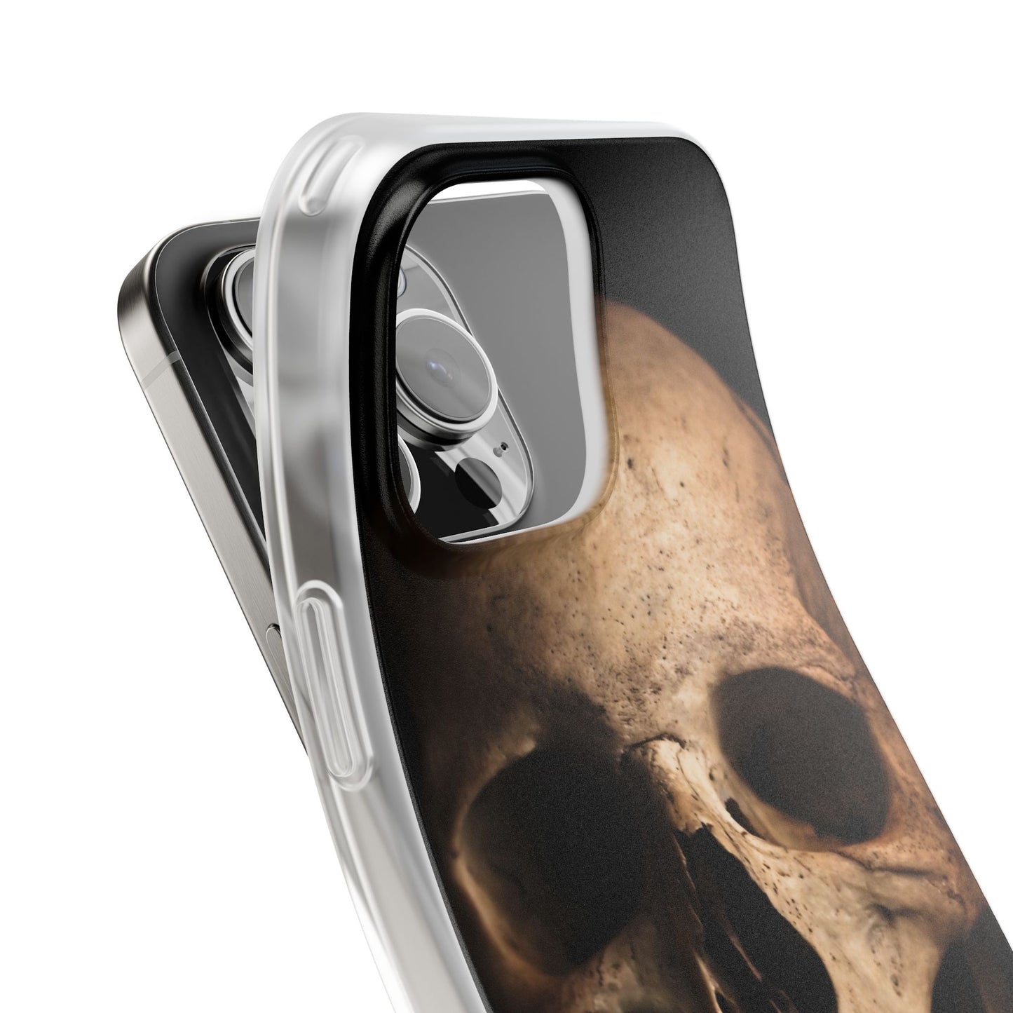 Silicone Phone Case - Realistic Human Skull Design