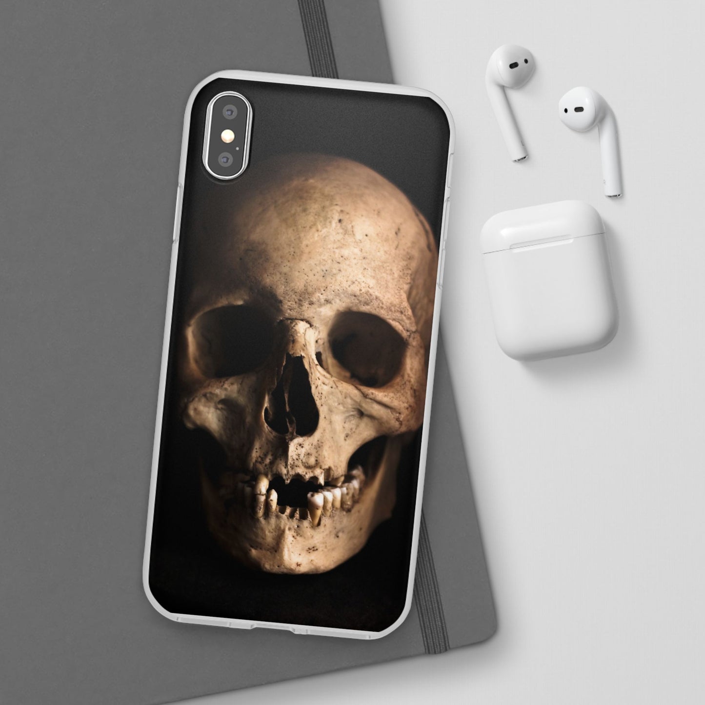Silicone Phone Case - Realistic Human Skull Design