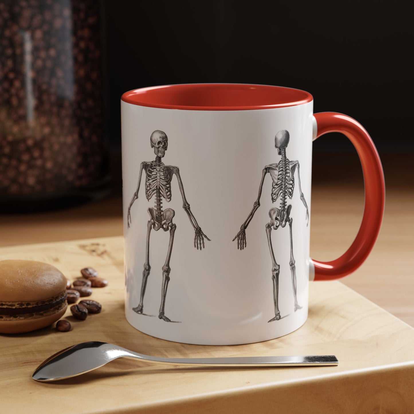 Anatomy Skeleton Accent Coffee Mug, Medical Student Doctor Nurse Gift, Anatomical Diagram, Halloween Mug, Biology Teacher Gift,