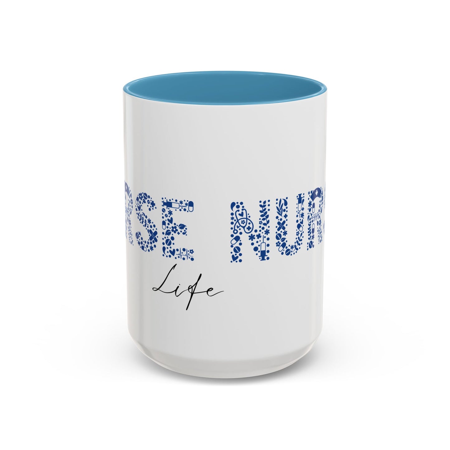 Nurse Life Blue Mug, Floral RN Coffee Cup, Cute Nurse Gift Idea, Medical Worker Mug, Nursing Student Mug, Nurse Appreciation Mug