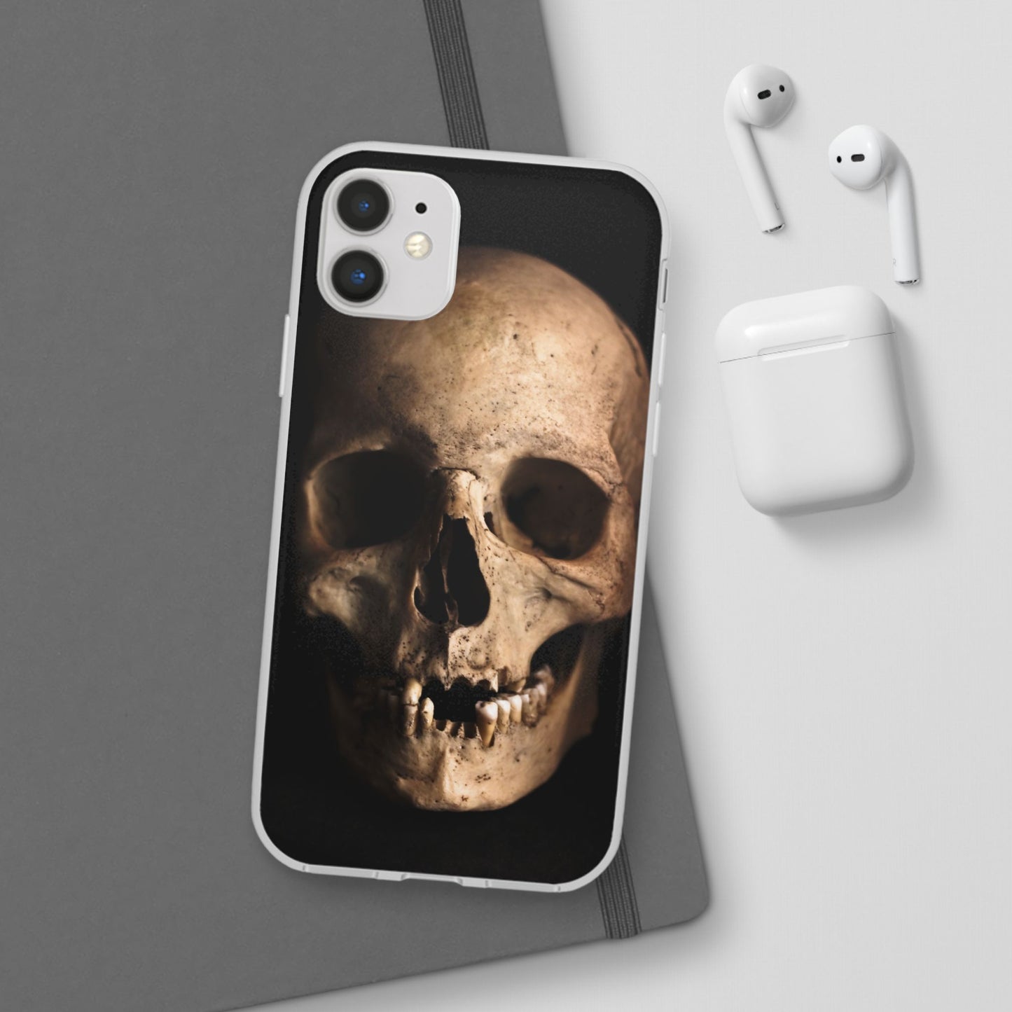 Silicone Phone Case - Realistic Human Skull Design