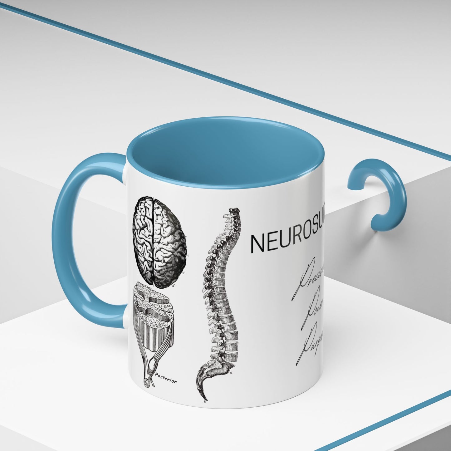 Neuro-Spine Mug, Anatomical Spine Illustration Cup, Neurosurgeon Gift Idea, Spine Surgery Mug, Doctor Appreciation, Medical Worker Gift
