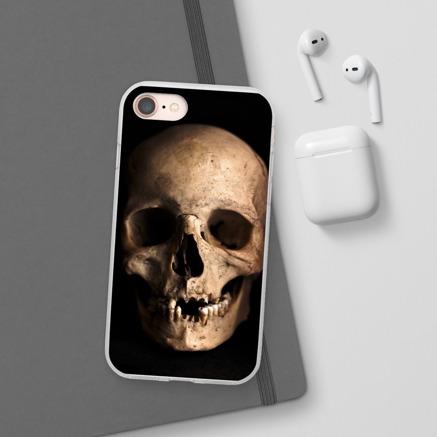 Silicone Phone Case - Realistic Human Skull Design