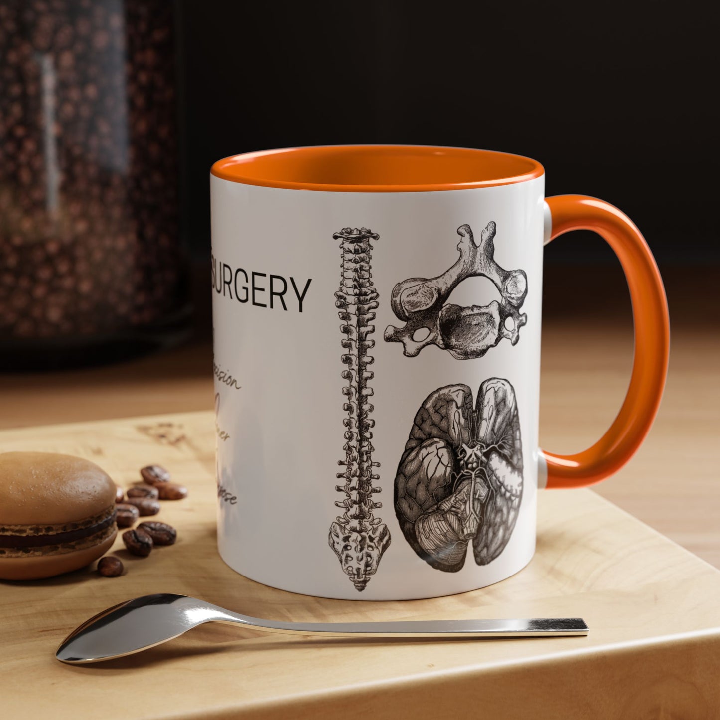 Neuro-Spine Mug, Anatomical Spine Illustration Cup, Neurosurgeon Gift Idea, Spine Surgery Mug, Doctor Appreciation, Medical Worker Gift