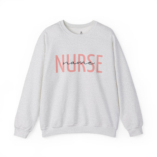Personalized Nurse Crewneck Sweatshirt, Comfort for Healthcare Workers, Gift for Nurses, Cozy Workwear, Medical Appreciation