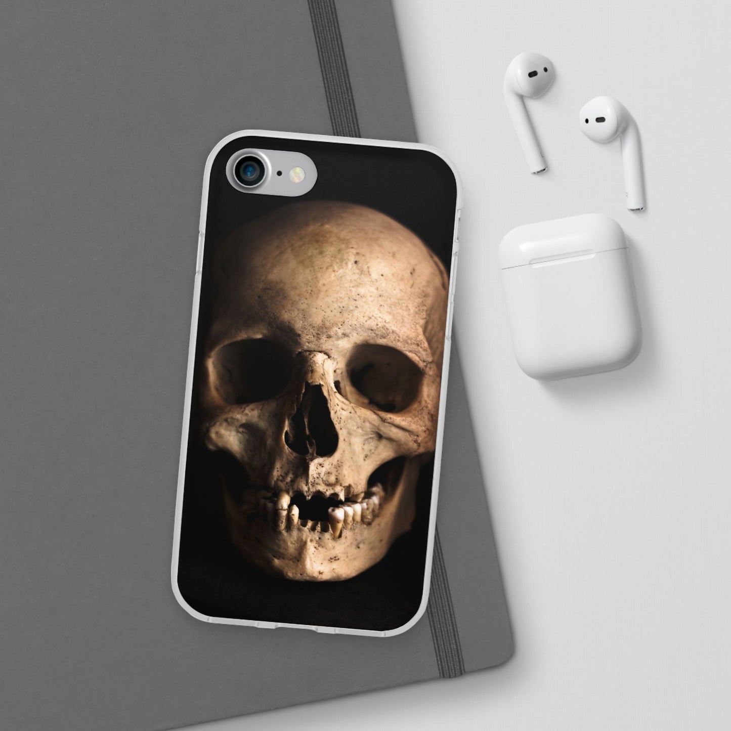 Silicone Phone Case - Realistic Human Skull Design