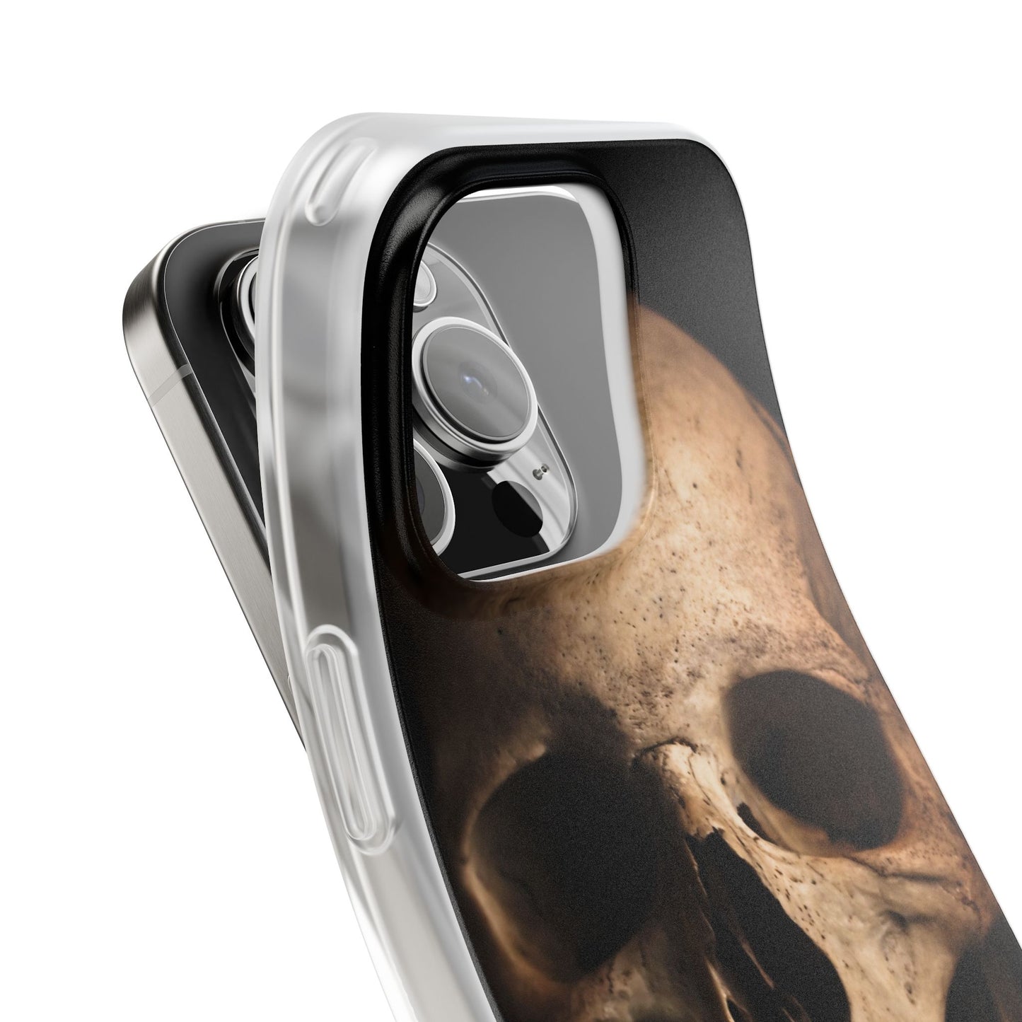 Silicone Phone Case - Realistic Human Skull Design