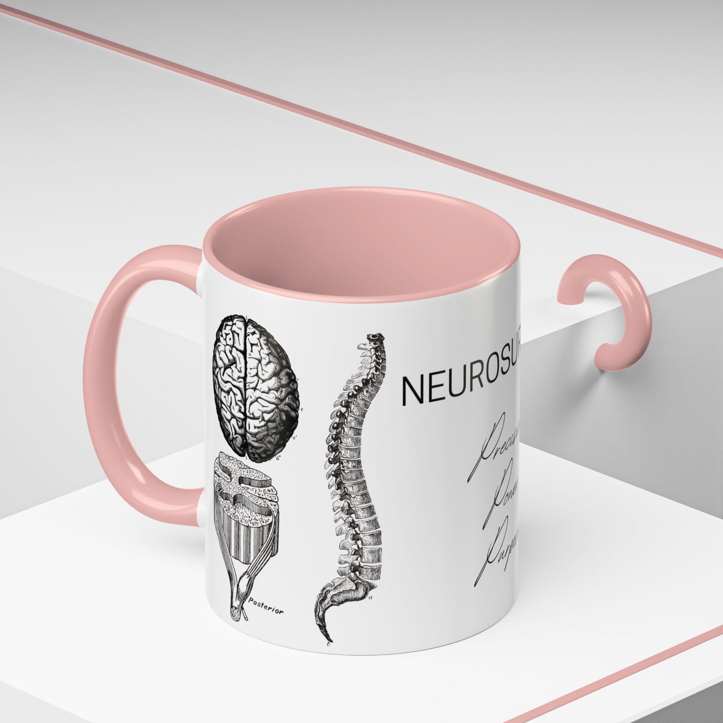 Neuro-Spine Mug, Anatomical Spine Illustration Cup, Neurosurgeon Gift Idea, Spine Surgery Mug, Doctor Appreciation, Medical Worker Gift