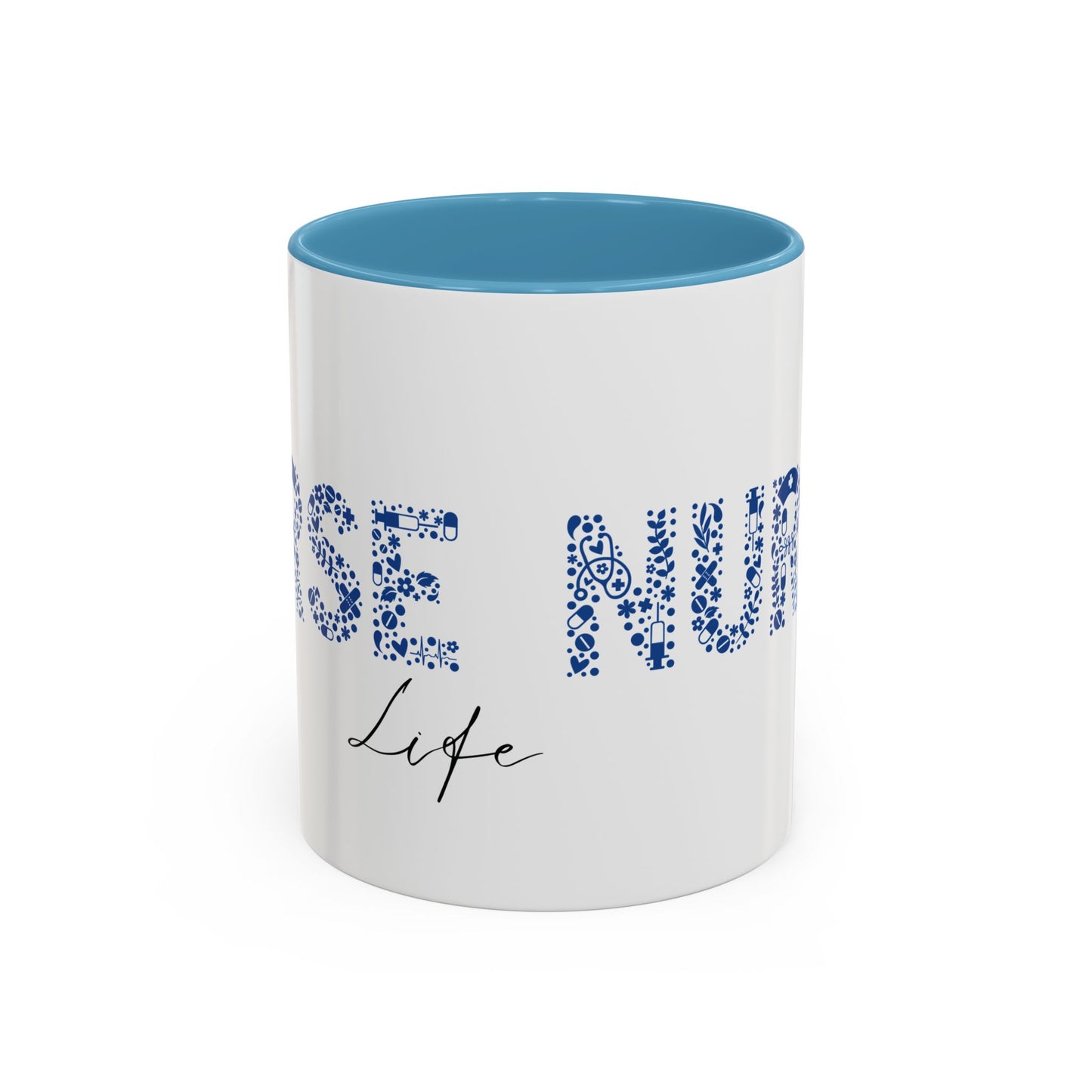 Nurse Life Blue Mug, Floral RN Coffee Cup, Cute Nurse Gift Idea, Medical Worker Mug, Nursing Student Mug, Nurse Appreciation Mug