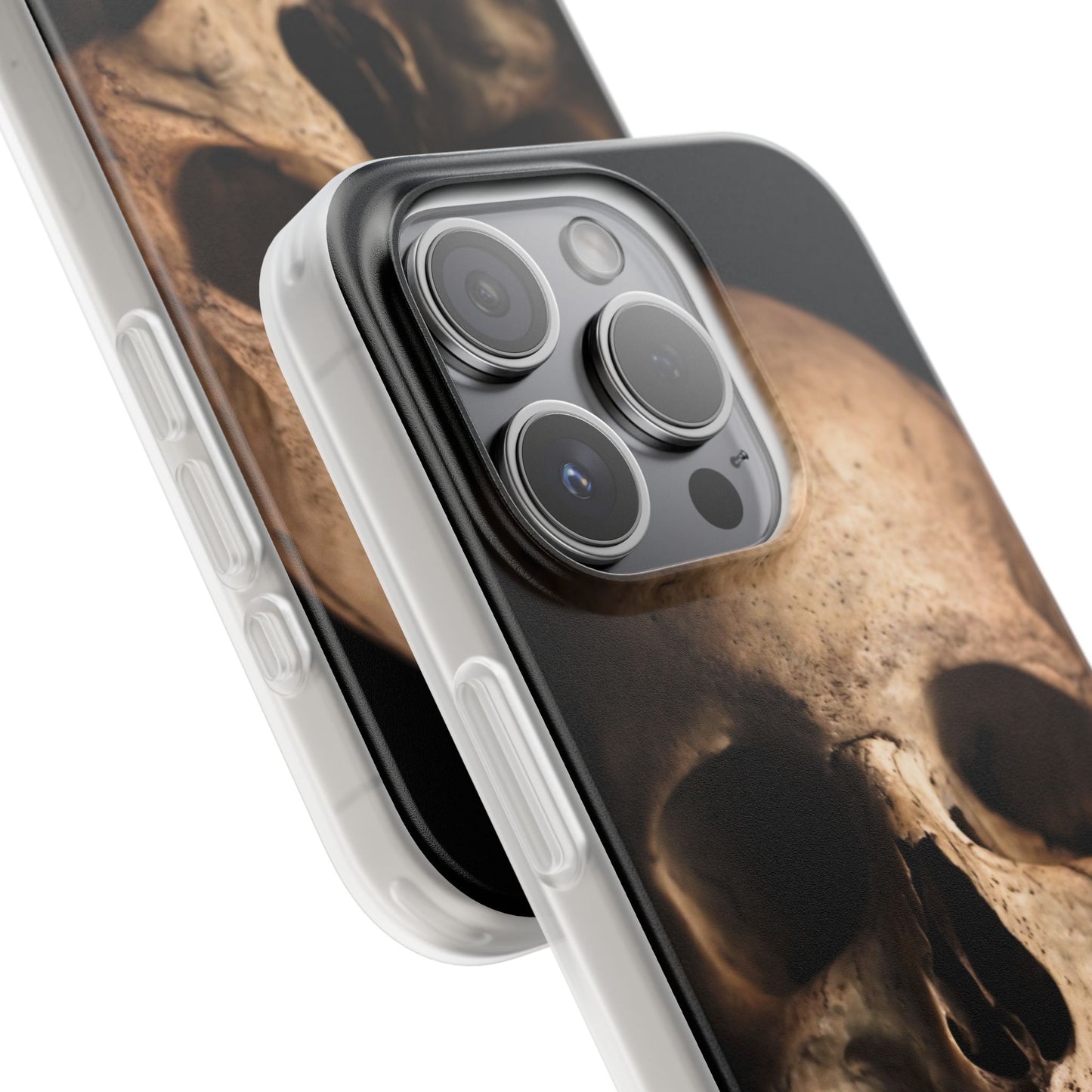 Silicone Phone Case - Realistic Human Skull Design