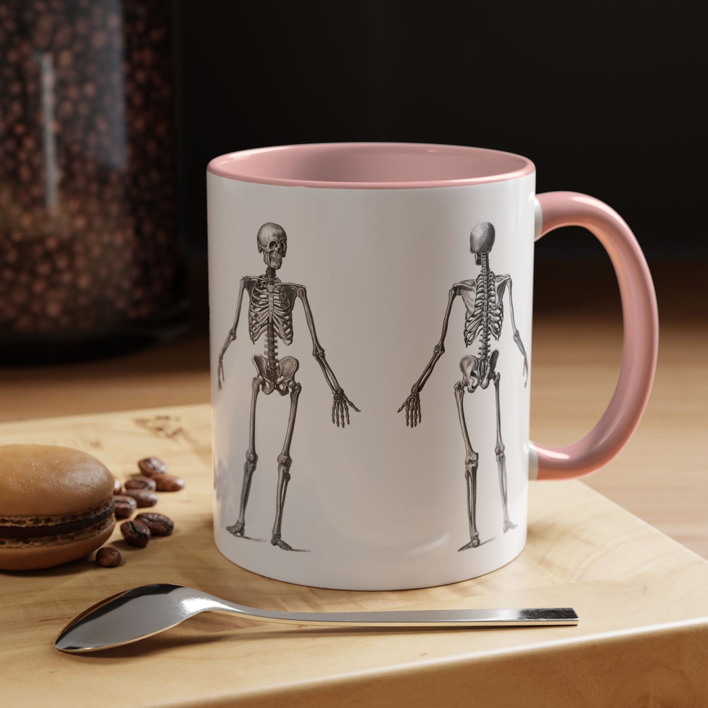 Anatomy Skeleton Accent Coffee Mug, Medical Student Doctor Nurse Gift, Anatomical Diagram, Halloween Mug, Biology Teacher Gift,