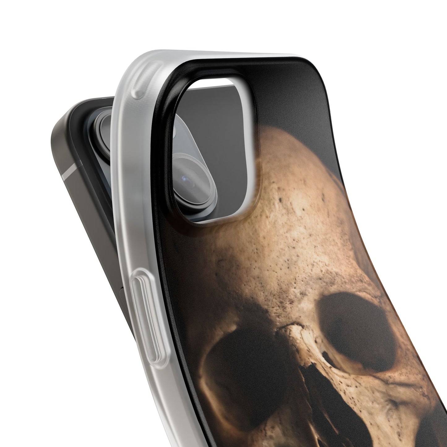 Silicone Phone Case - Realistic Human Skull Design