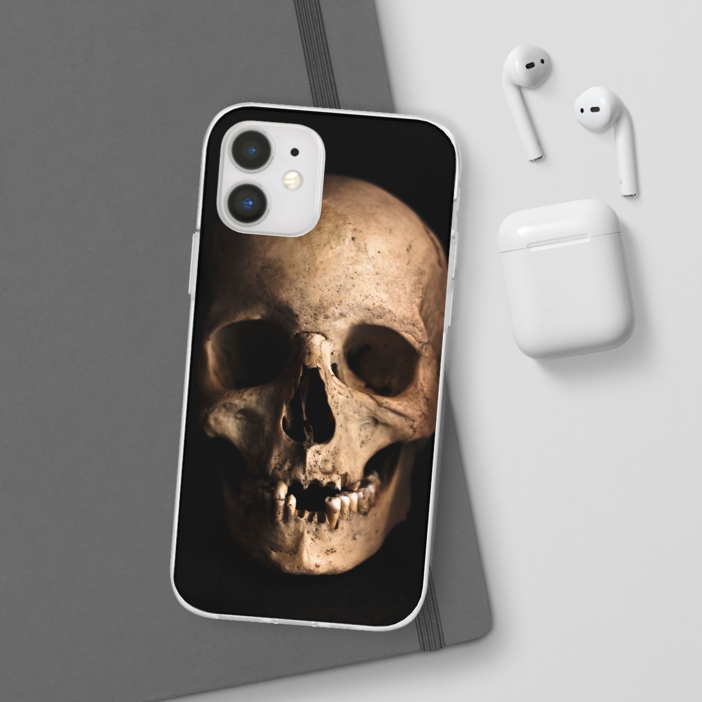 Silicone Phone Case - Realistic Human Skull Design