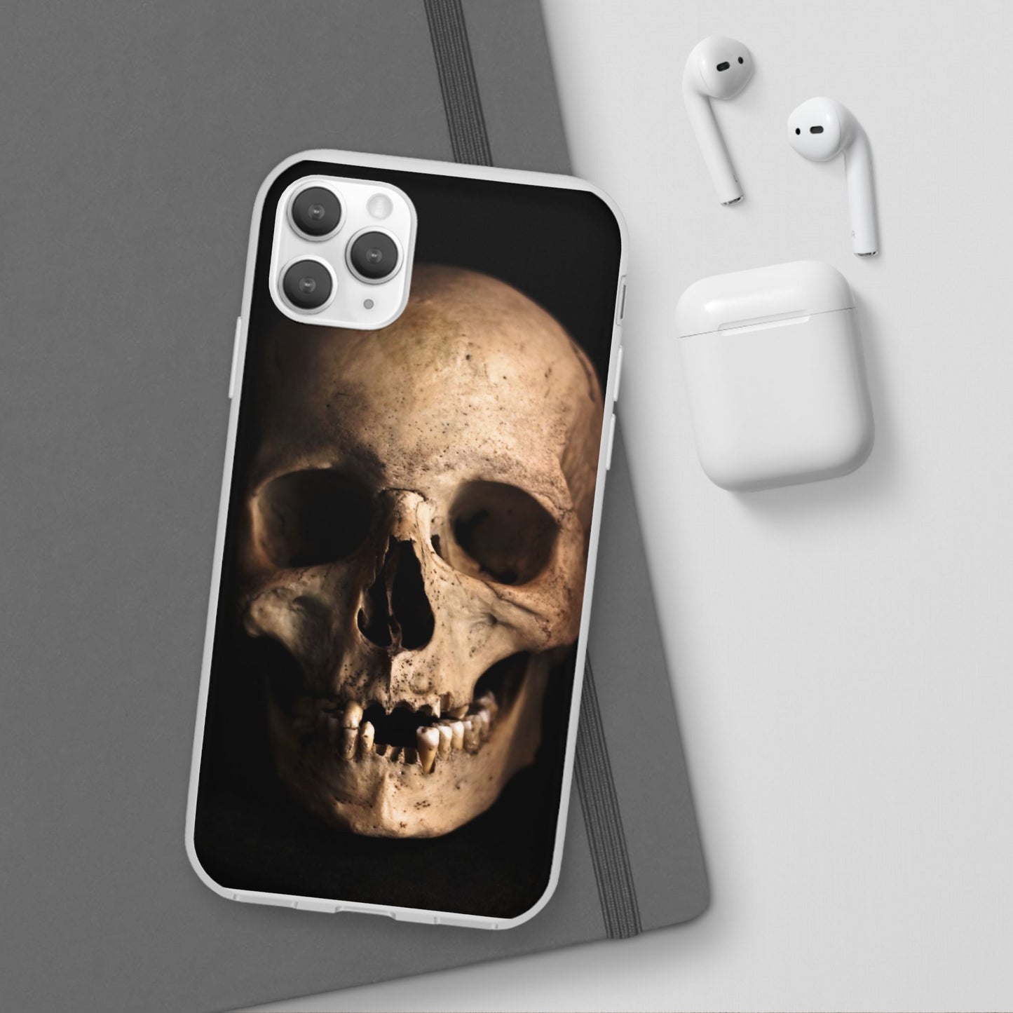 Silicone Phone Case - Realistic Human Skull Design