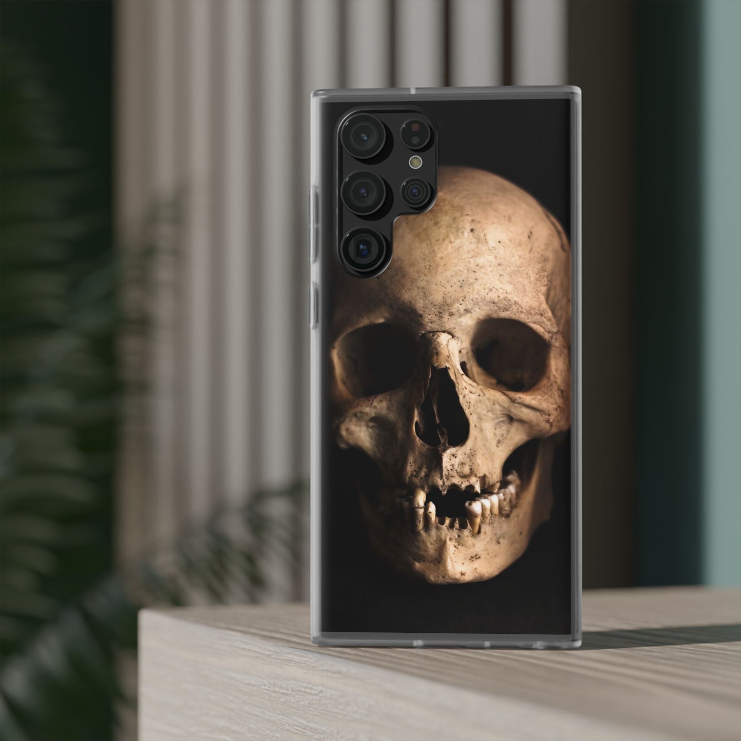 Silicone Phone Case - Realistic Human Skull Design