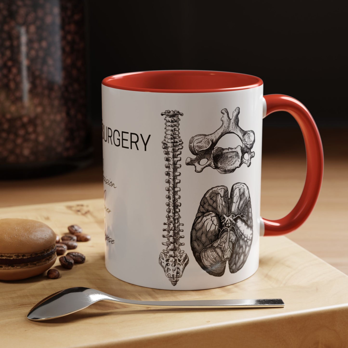 Neuro-Spine Mug, Anatomical Spine Illustration Cup, Neurosurgeon Gift Idea, Spine Surgery Mug, Doctor Appreciation, Medical Worker Gift