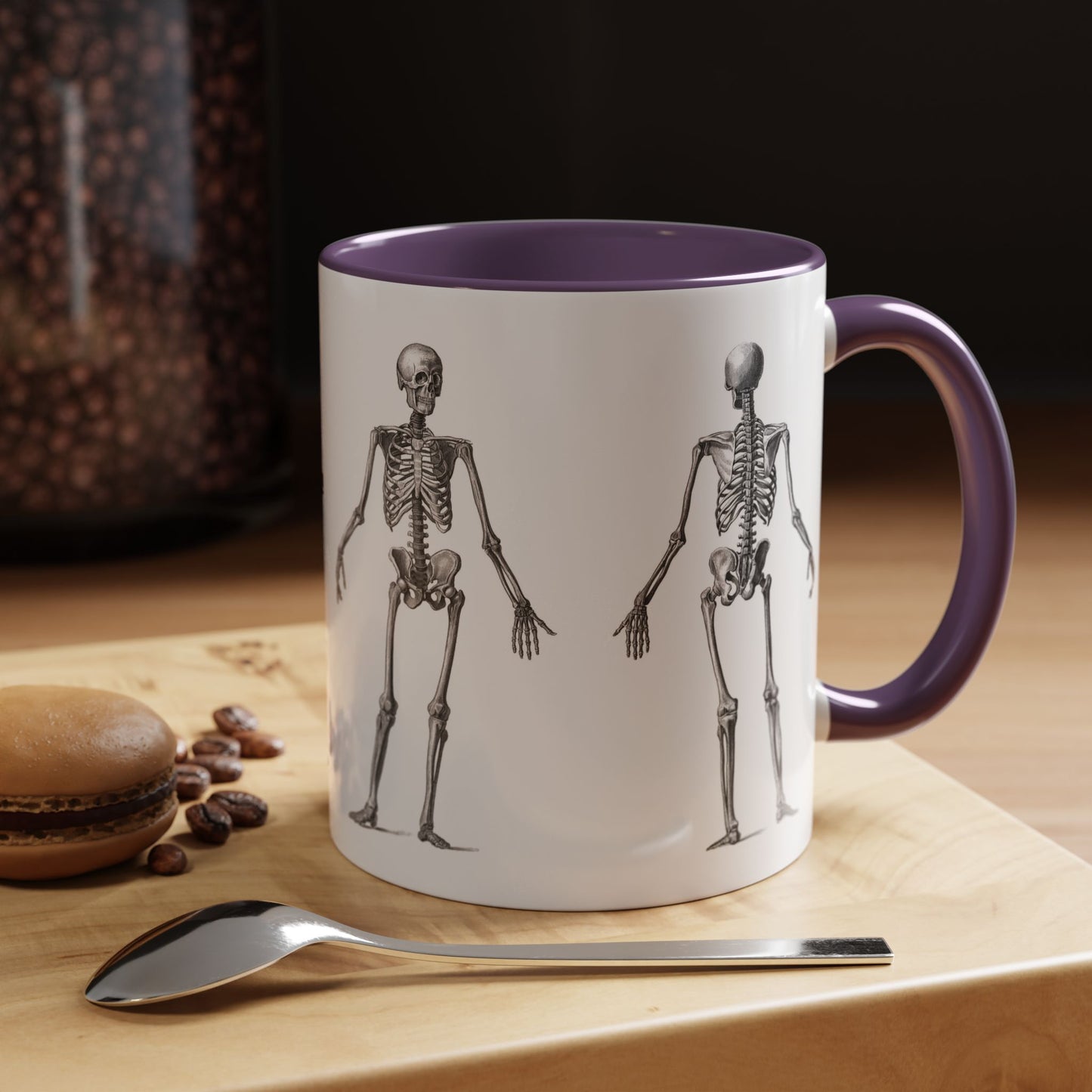 Anatomy Skeleton Accent Coffee Mug, Medical Student Doctor Nurse Gift, Anatomical Diagram, Halloween Mug, Biology Teacher Gift,