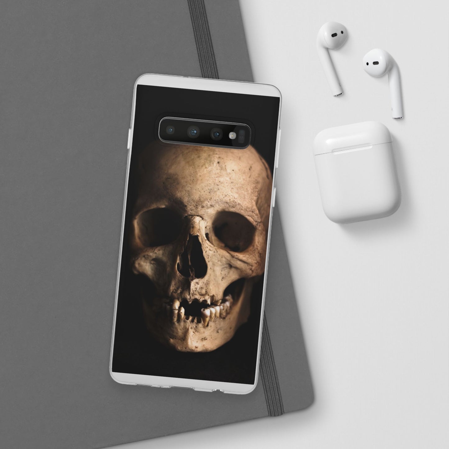 Silicone Phone Case - Realistic Human Skull Design