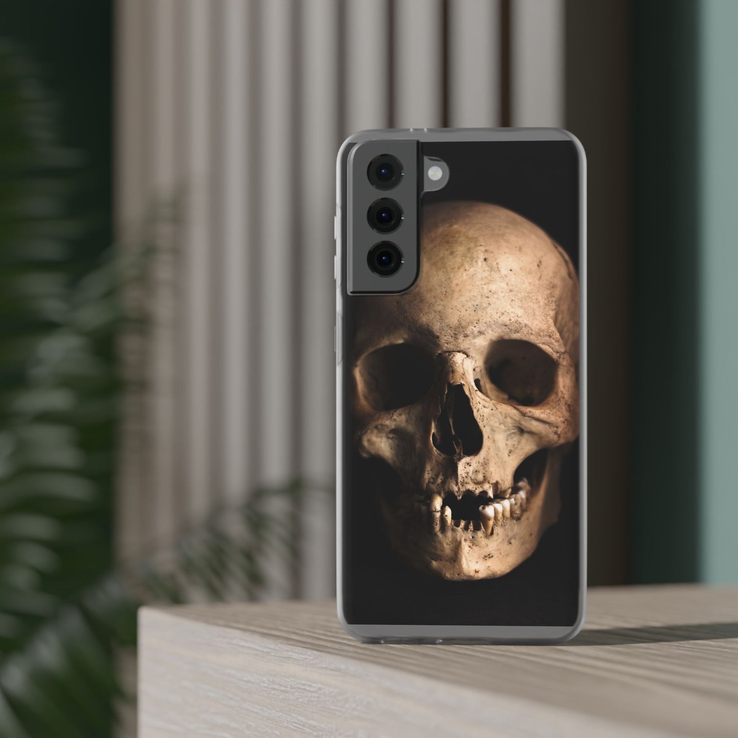 Silicone Phone Case - Realistic Human Skull Design