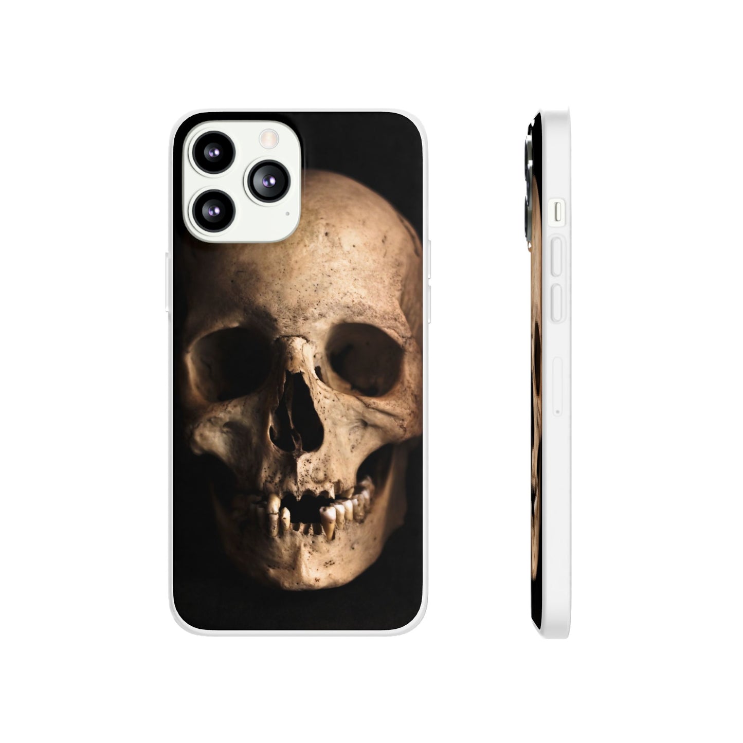 Silicone Phone Case - Realistic Human Skull Design