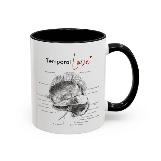Temporal love Anatomy Lovers Club Coffee Mug, Medical Humor, Gift for Science Lovers, Unique Anatomical Design, Black Accent Mug
