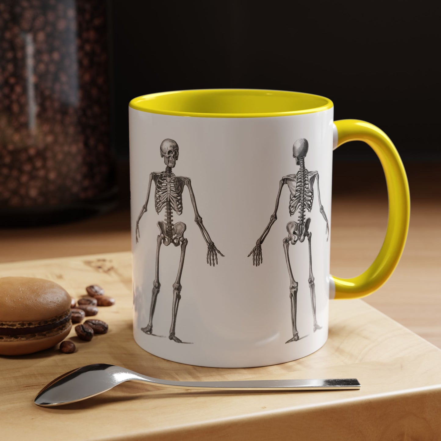 Anatomy Skeleton Accent Coffee Mug, Medical Student Doctor Nurse Gift, Anatomical Diagram, Halloween Mug, Biology Teacher Gift,